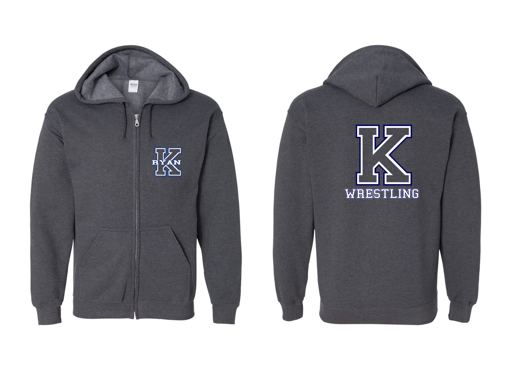 Kittatinny Wrestling Design 6 Zip up Sweatshirt