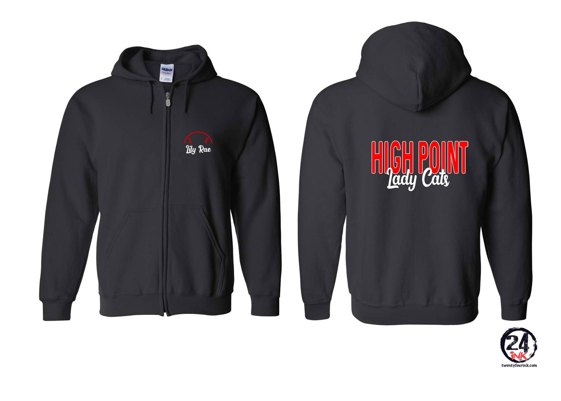High Point Softball design 7 Zip up Sweatshirt