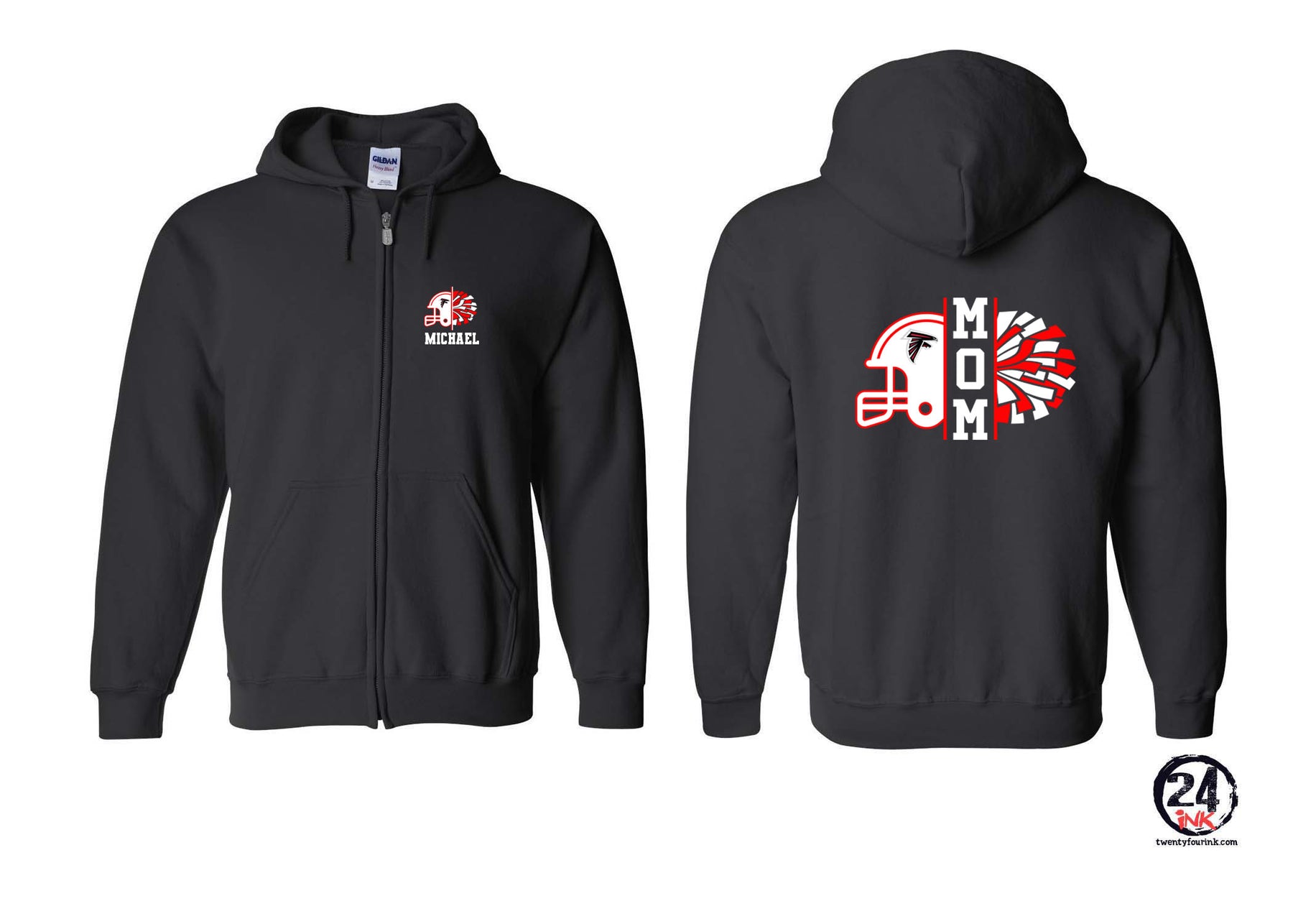 Falcons Cheer Zip up Sweatshirt Design 2