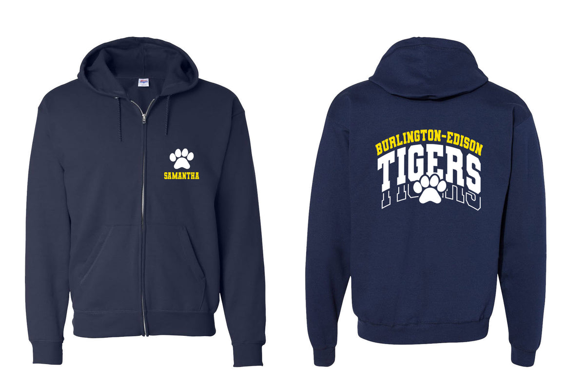 Burlington Edison Cheer design 1 Zip up Sweatshirt