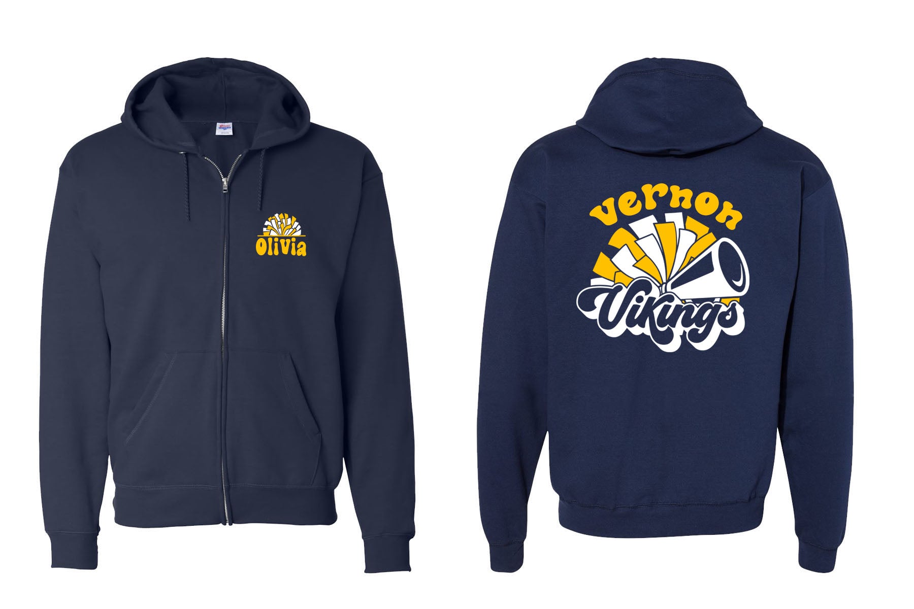 Vernon Cheer design 12 Zip up Sweatshirt
