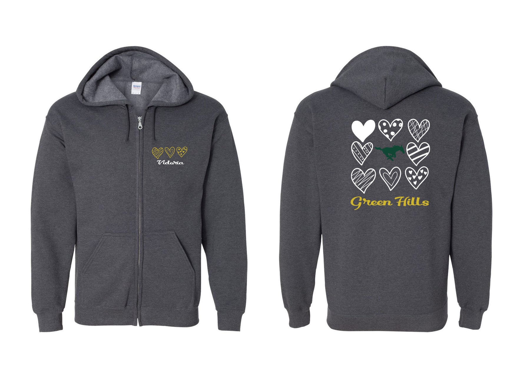 Green Hills design 18 Zip up Sweatshirt