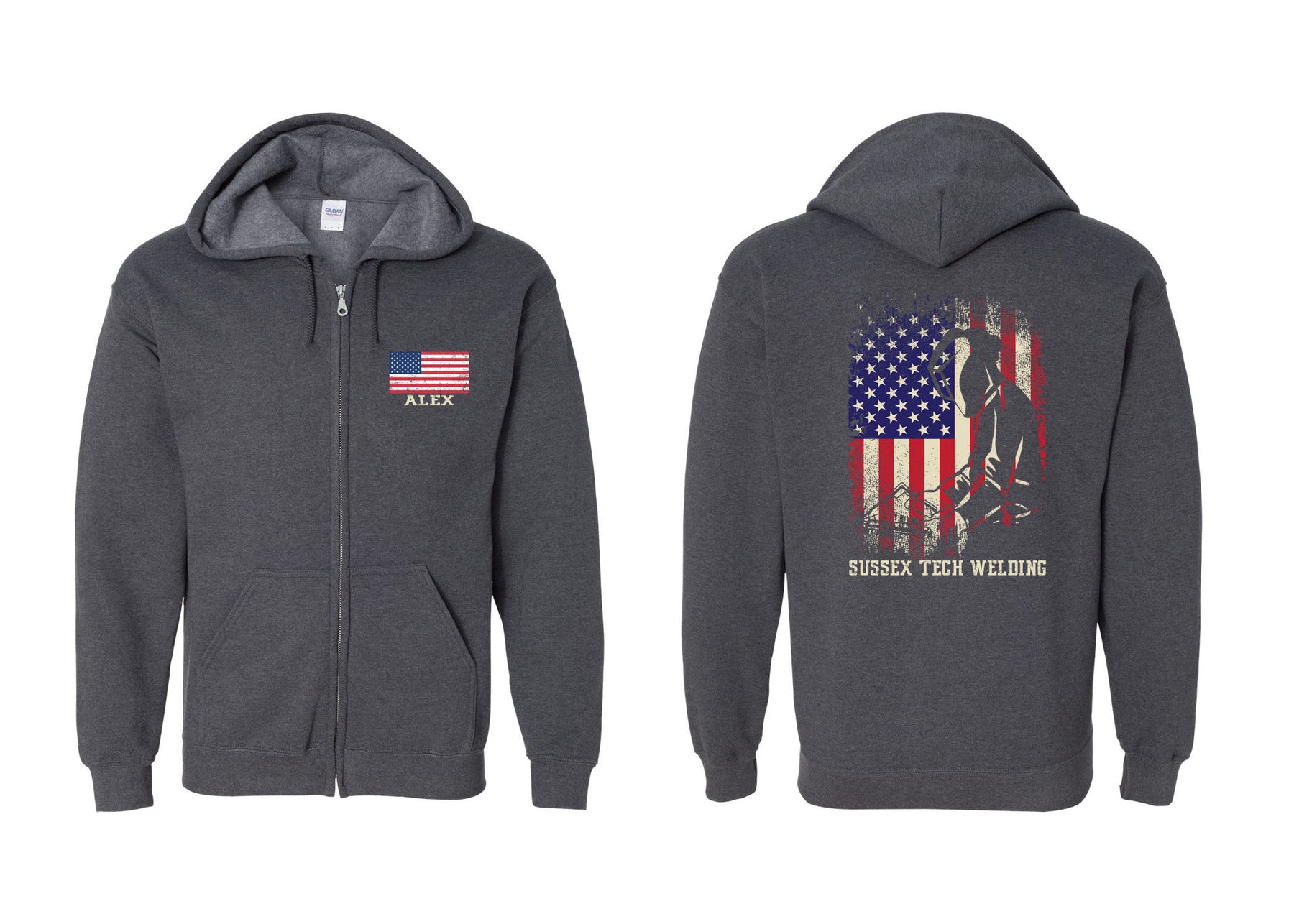 Sussex Tech Welding design 5 Zip up Sweatshirt