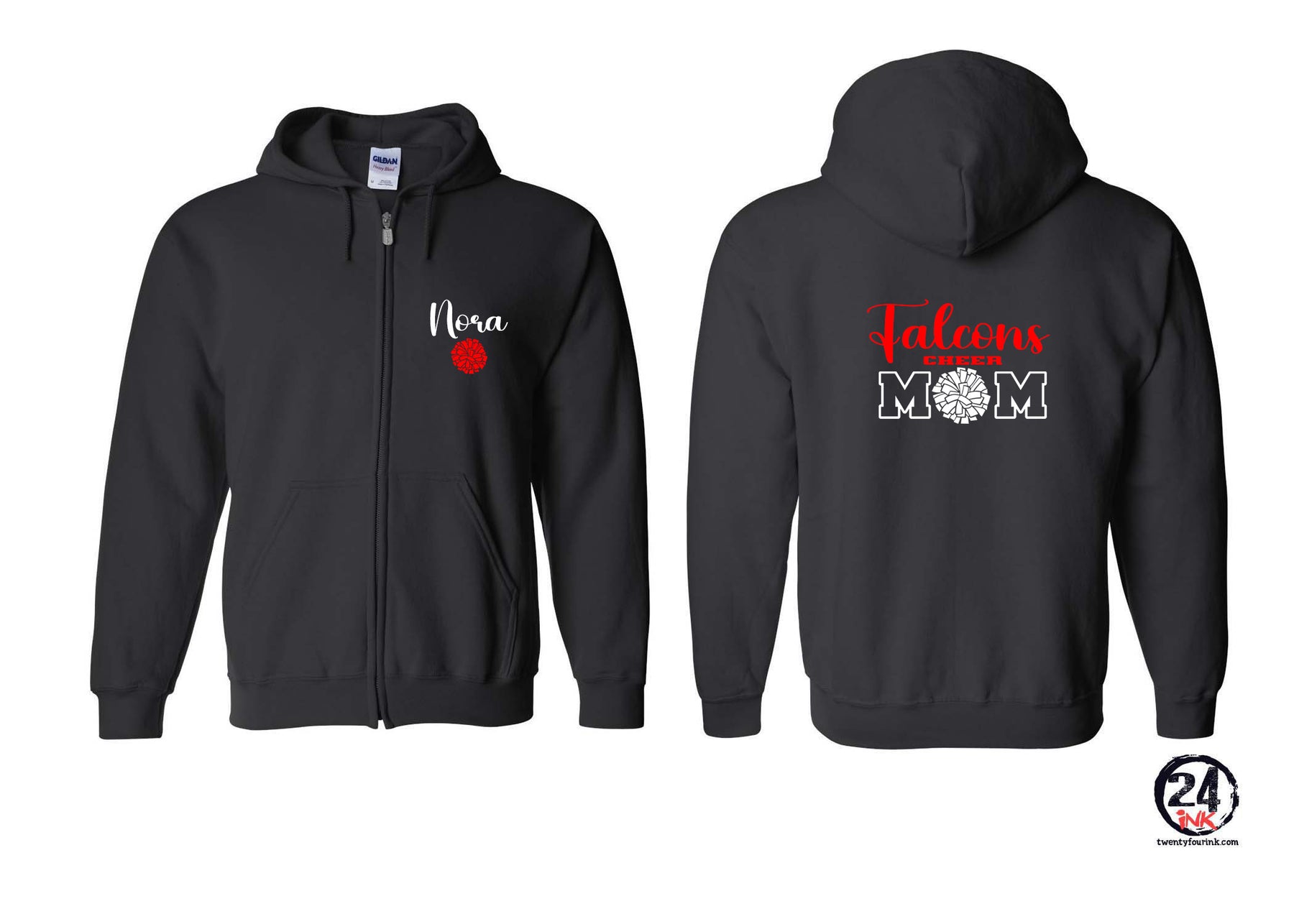 Falcons Cheer Zip up Sweatshirt Design 1