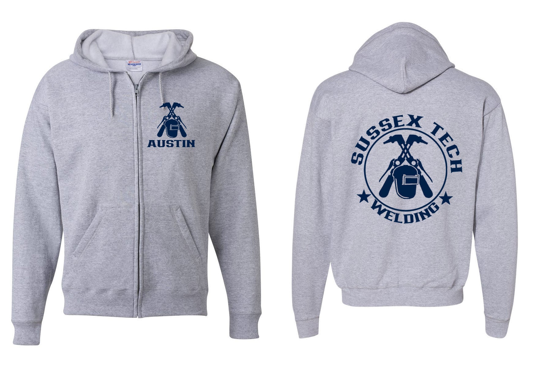 Sussex Tech Welding design 6 Zip up Sweatshirt