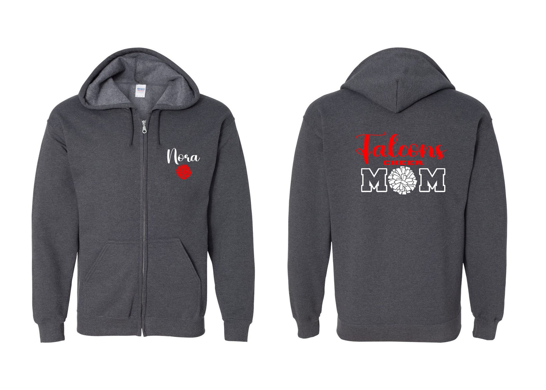 Falcons Cheer Zip up Sweatshirt Design 1