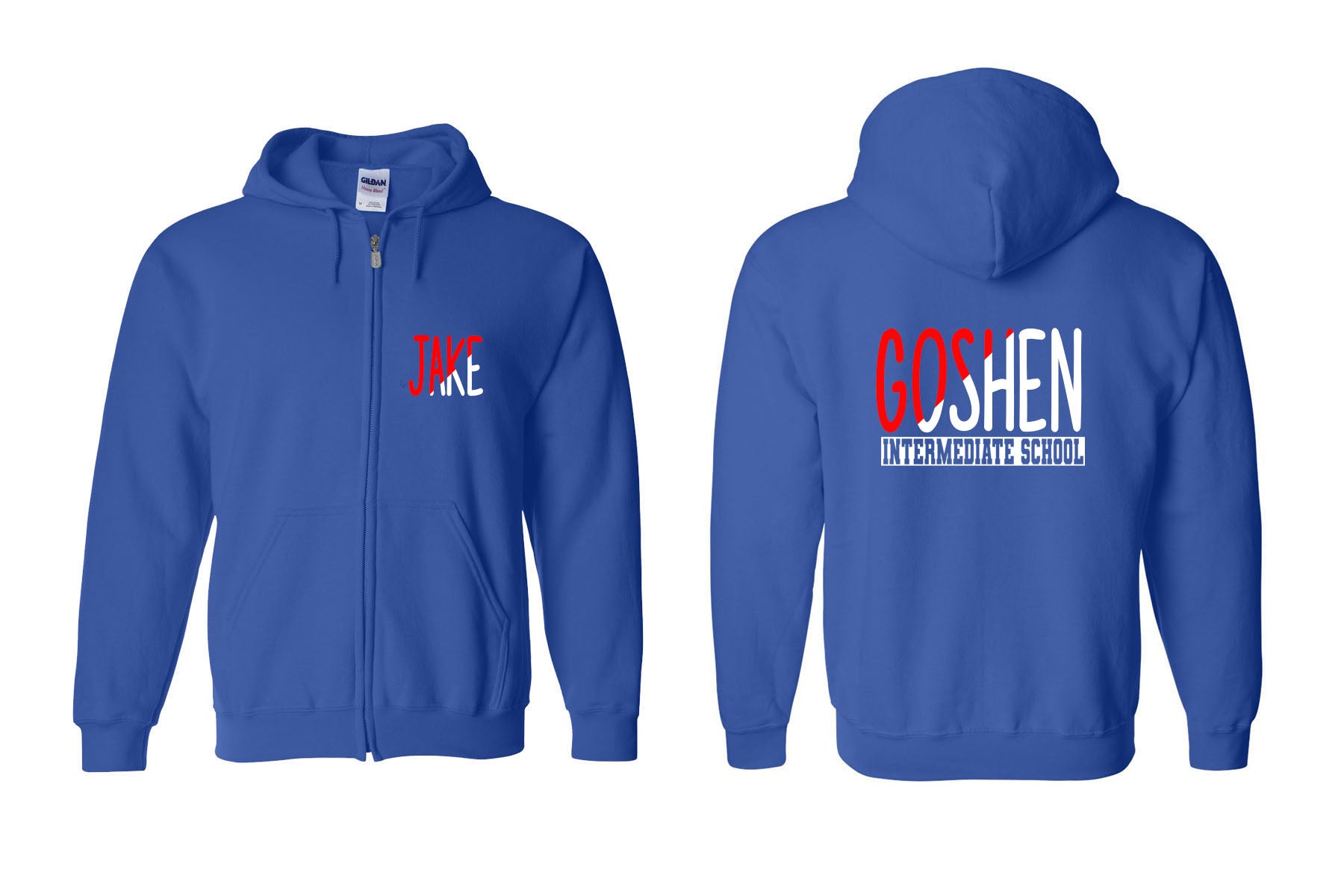 Goshen School Design 3 Zip up Sweatshirt