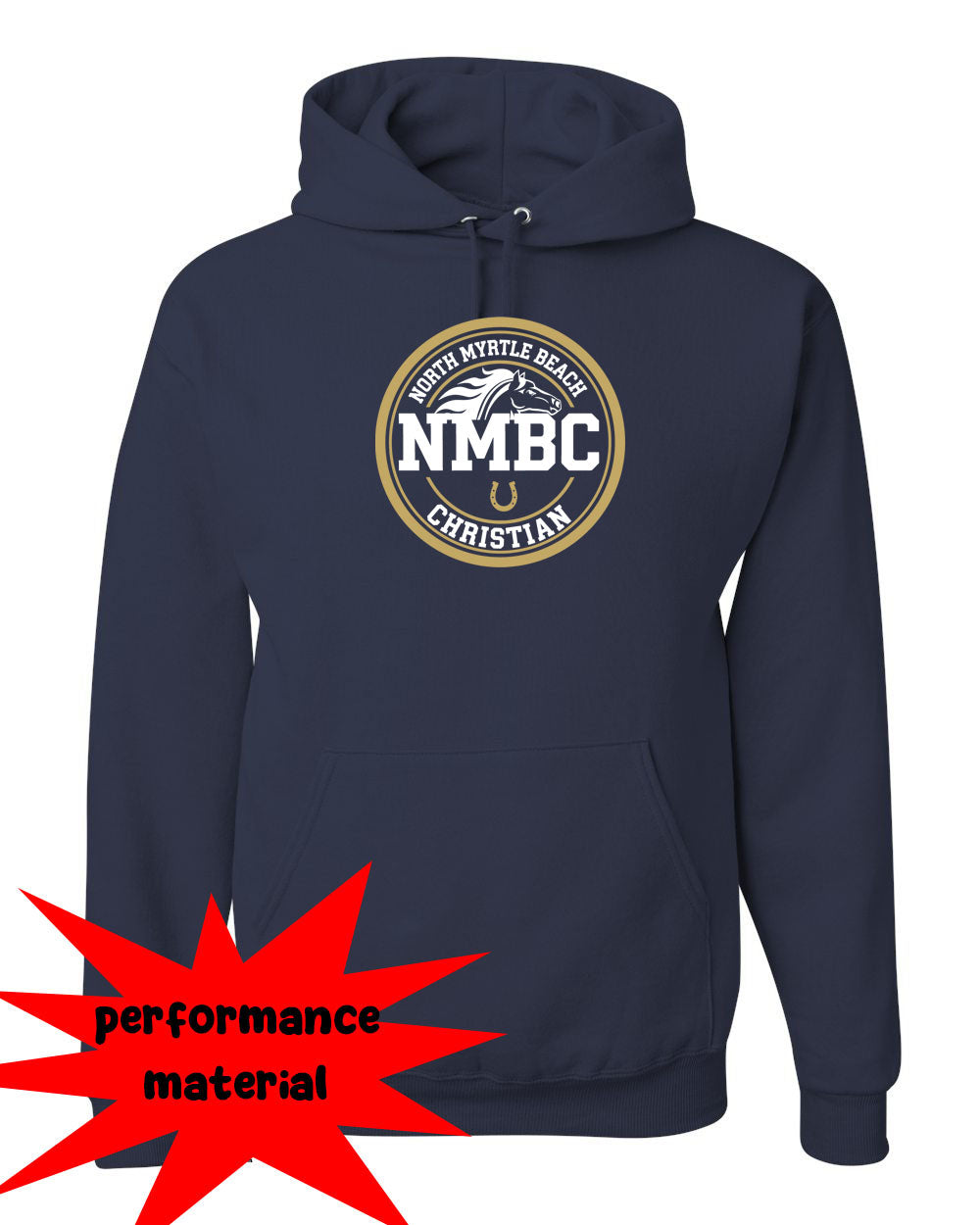 NMB Christian School Spiritwear Performance Hooded Sweatshirt Design 3