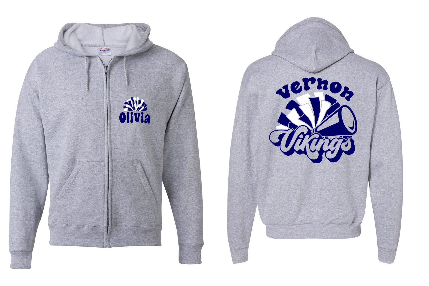 Vernon Cheer design 12 Zip up Sweatshirt
