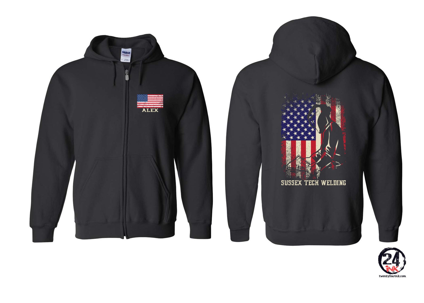 Sussex Tech Welding design 5 Zip up Sweatshirt