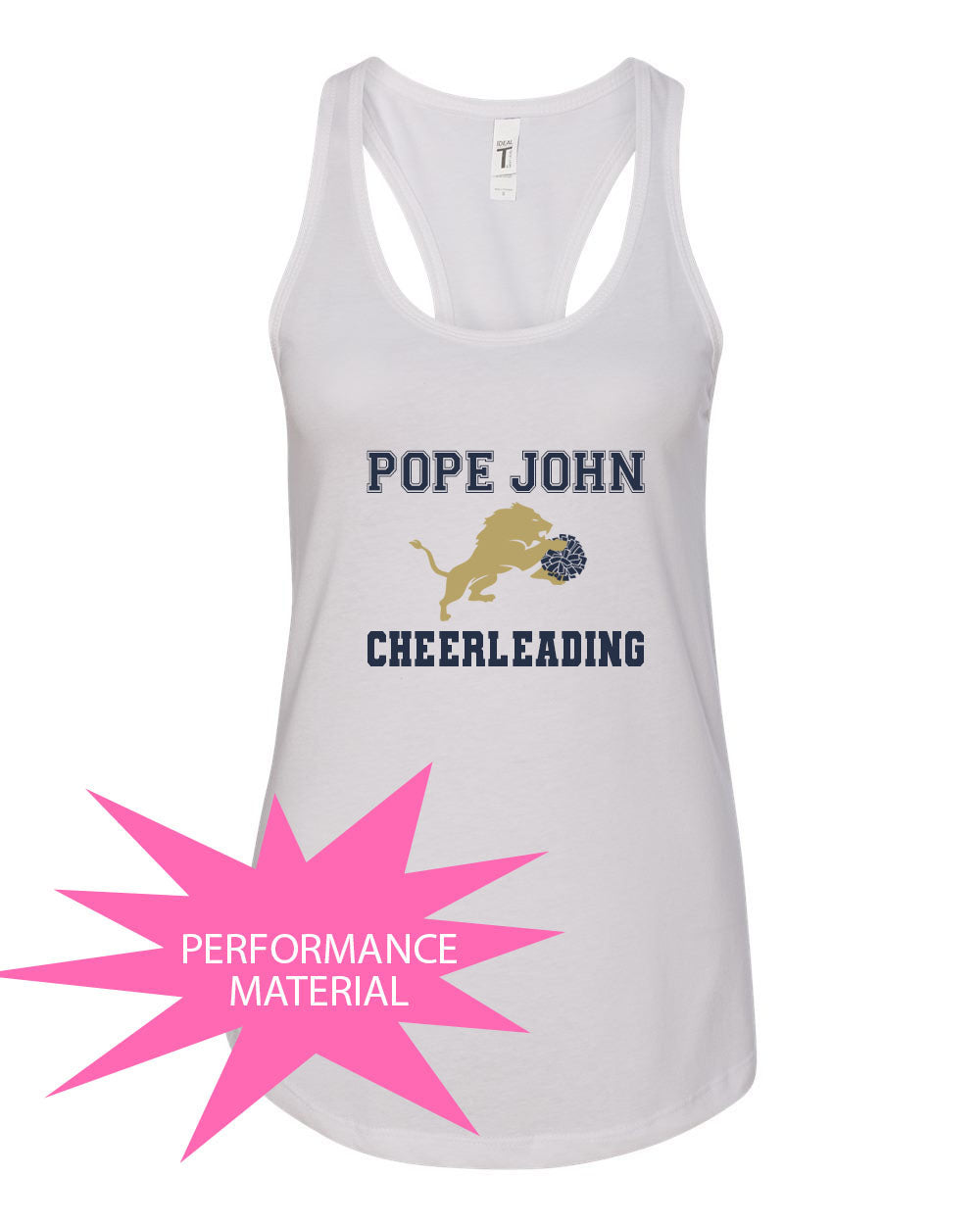 Pope John Cheer Design 1 Performance Racerback Tank Top