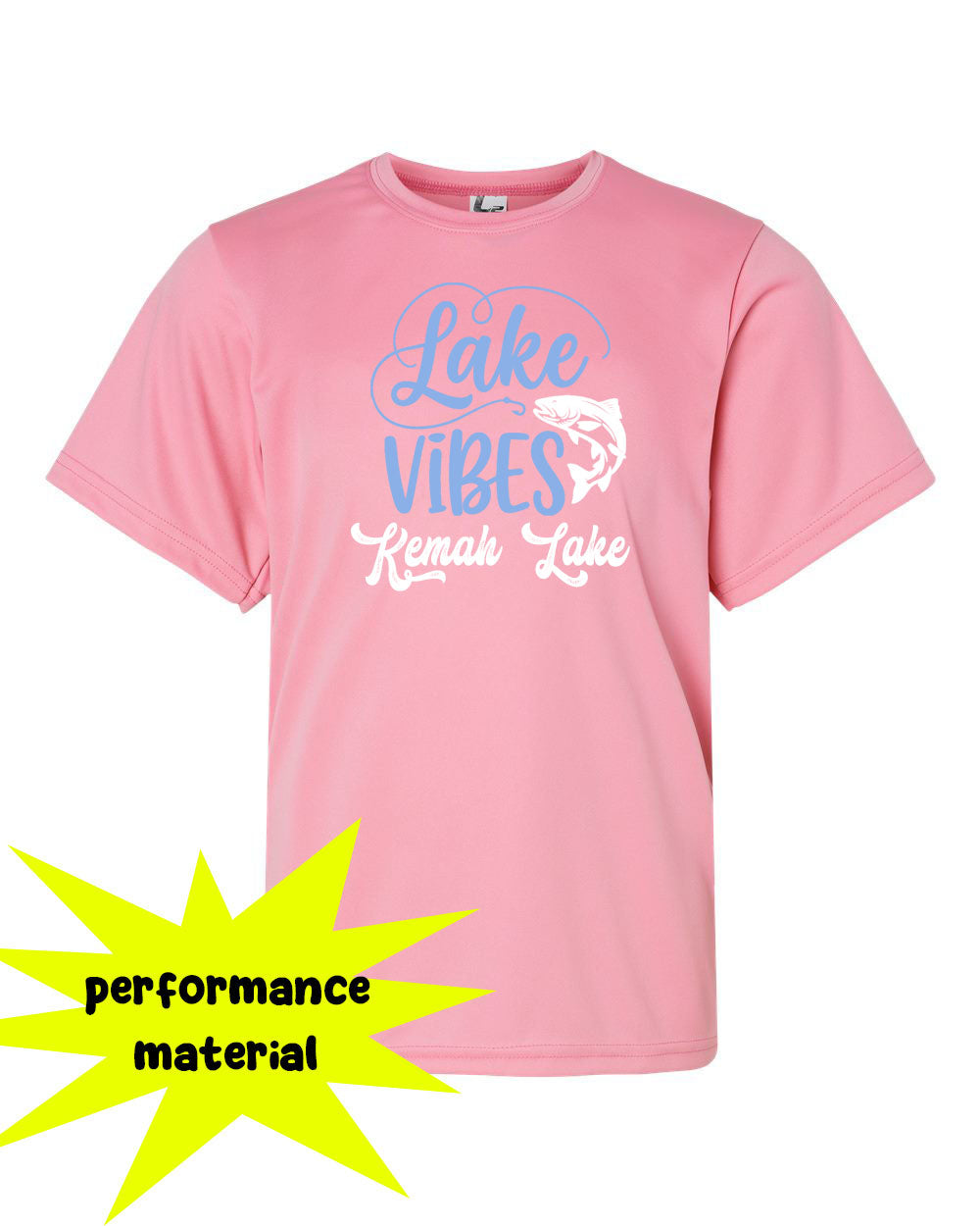 Kemah Lake Performance Material T-Shirt Design 3