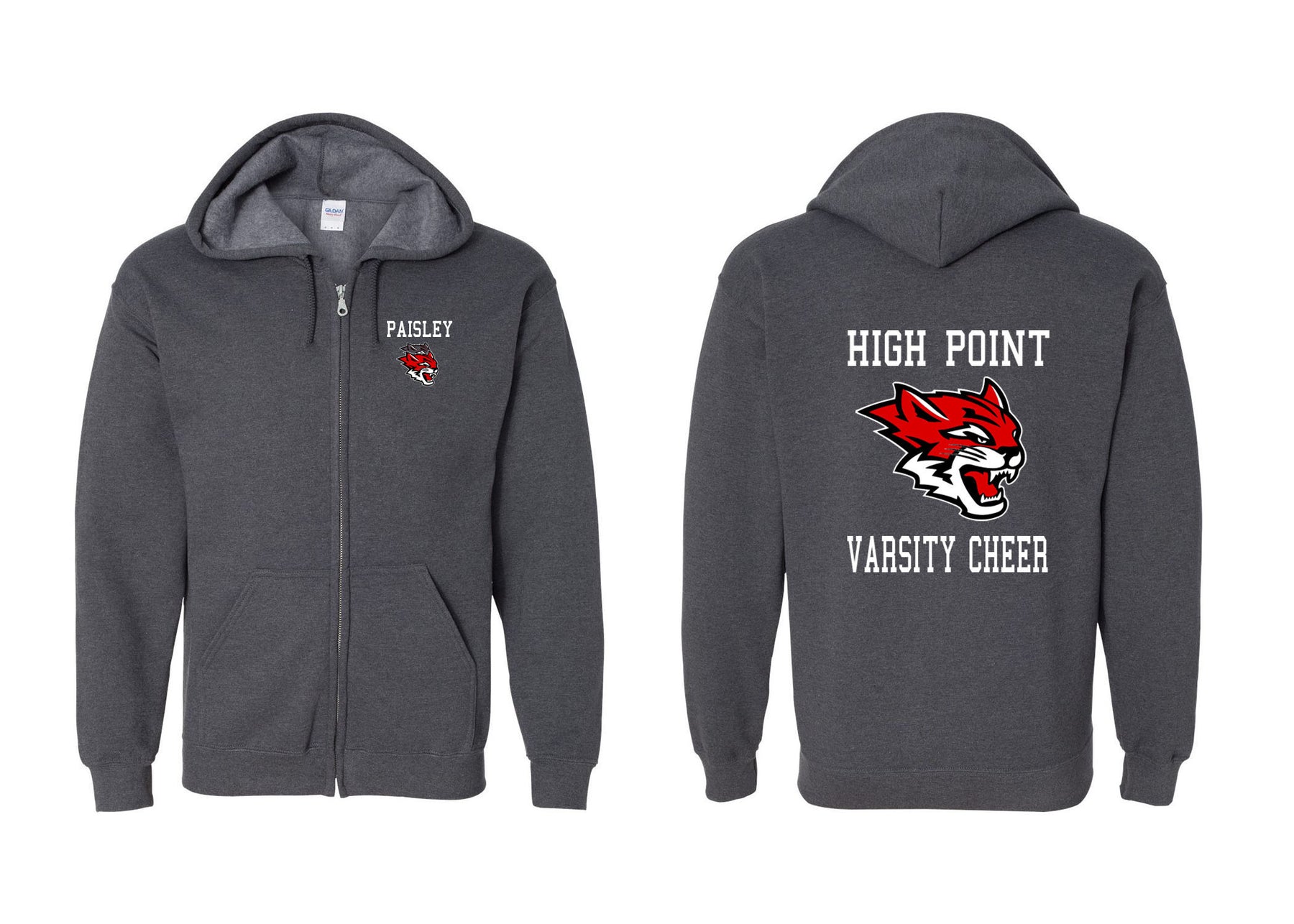 Wildcats Cheer design 3 Zip up Sweatshirt