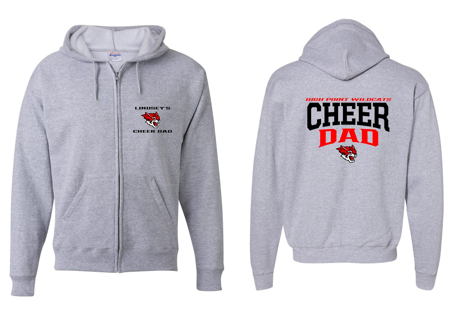 Wildcats Cheer design 6 Zip up Sweatshirt