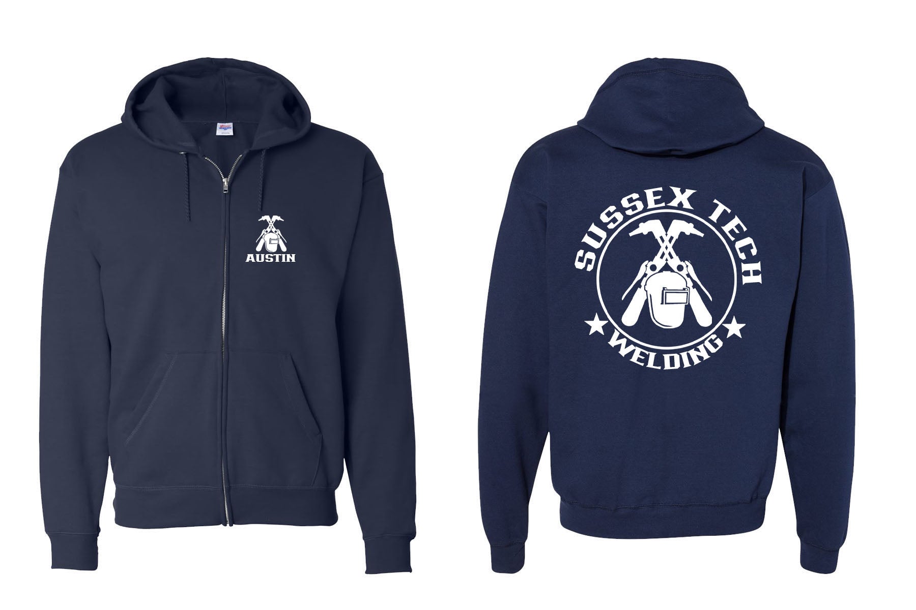 Sussex Tech Welding design 6 Zip up Sweatshirt
