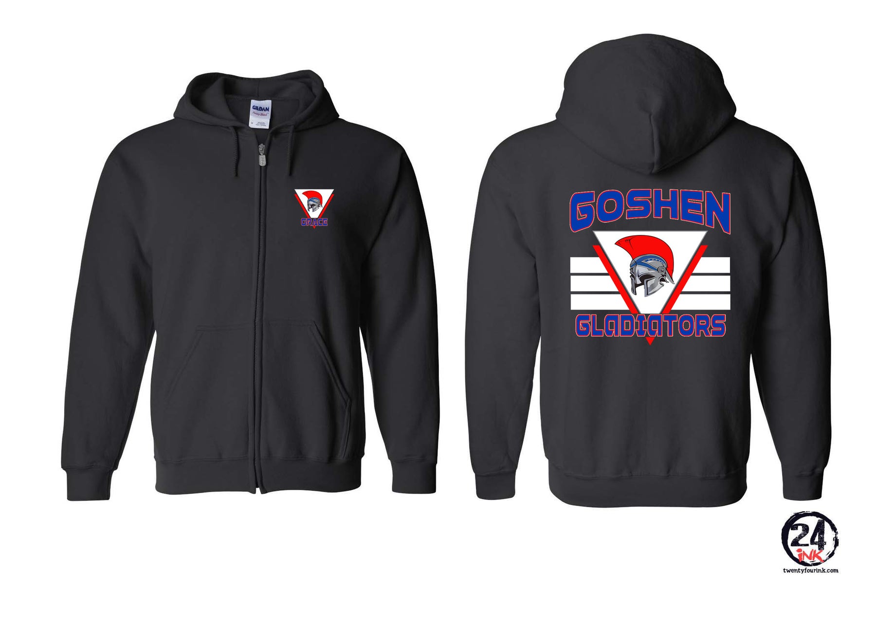 Goshen School Design 2 Zip up Sweatshirt
