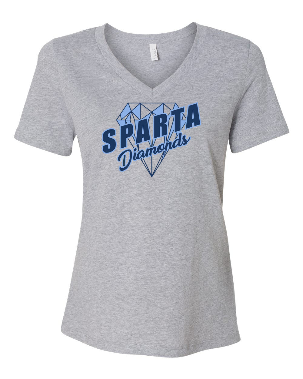 Sparta Diamonds Softball V-neck T-Shirt Design 2
