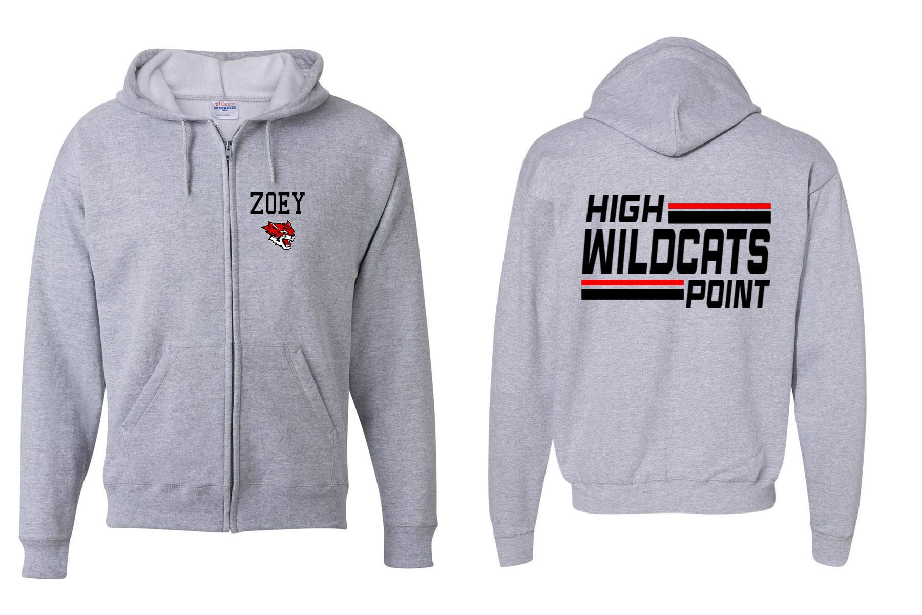 Wildcats Cheer design 4 Zip up Sweatshirt