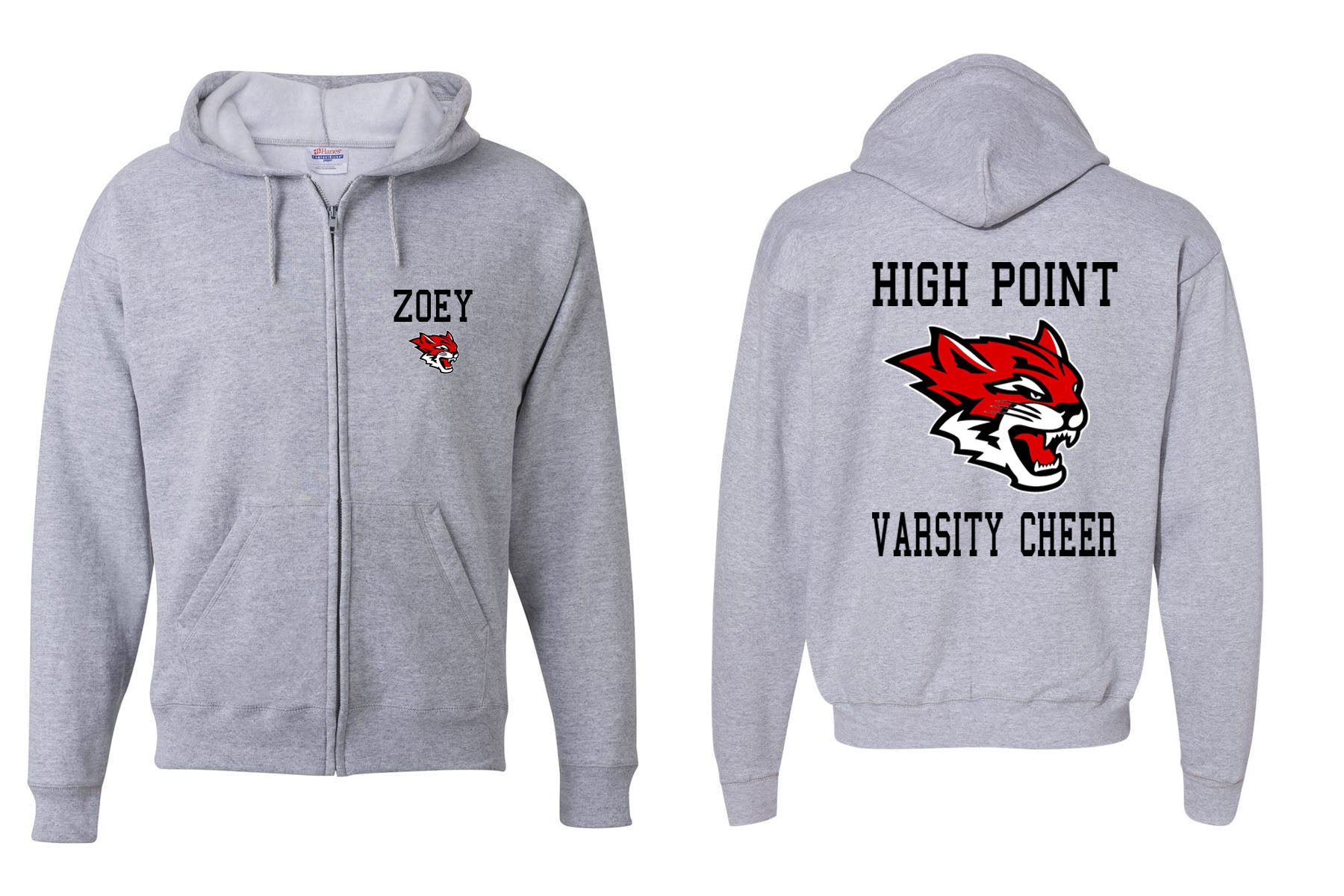 Wildcats Cheer design 3 Zip up Sweatshirt