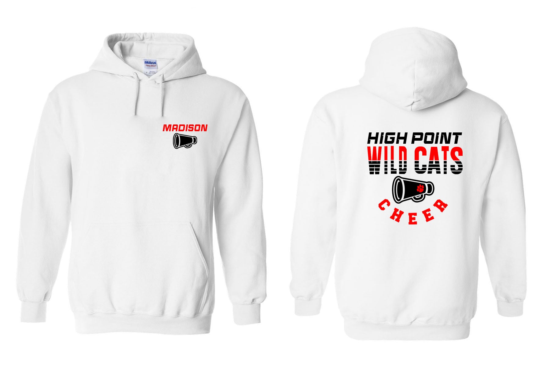 Wildcats cheer Design 2 Team Hooded Sweatshirt