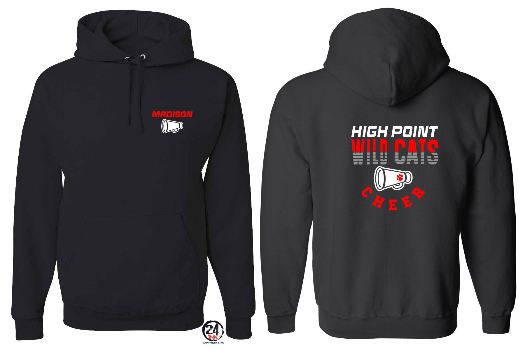 Wildcats cheer Design 2 Team Hooded Sweatshirt