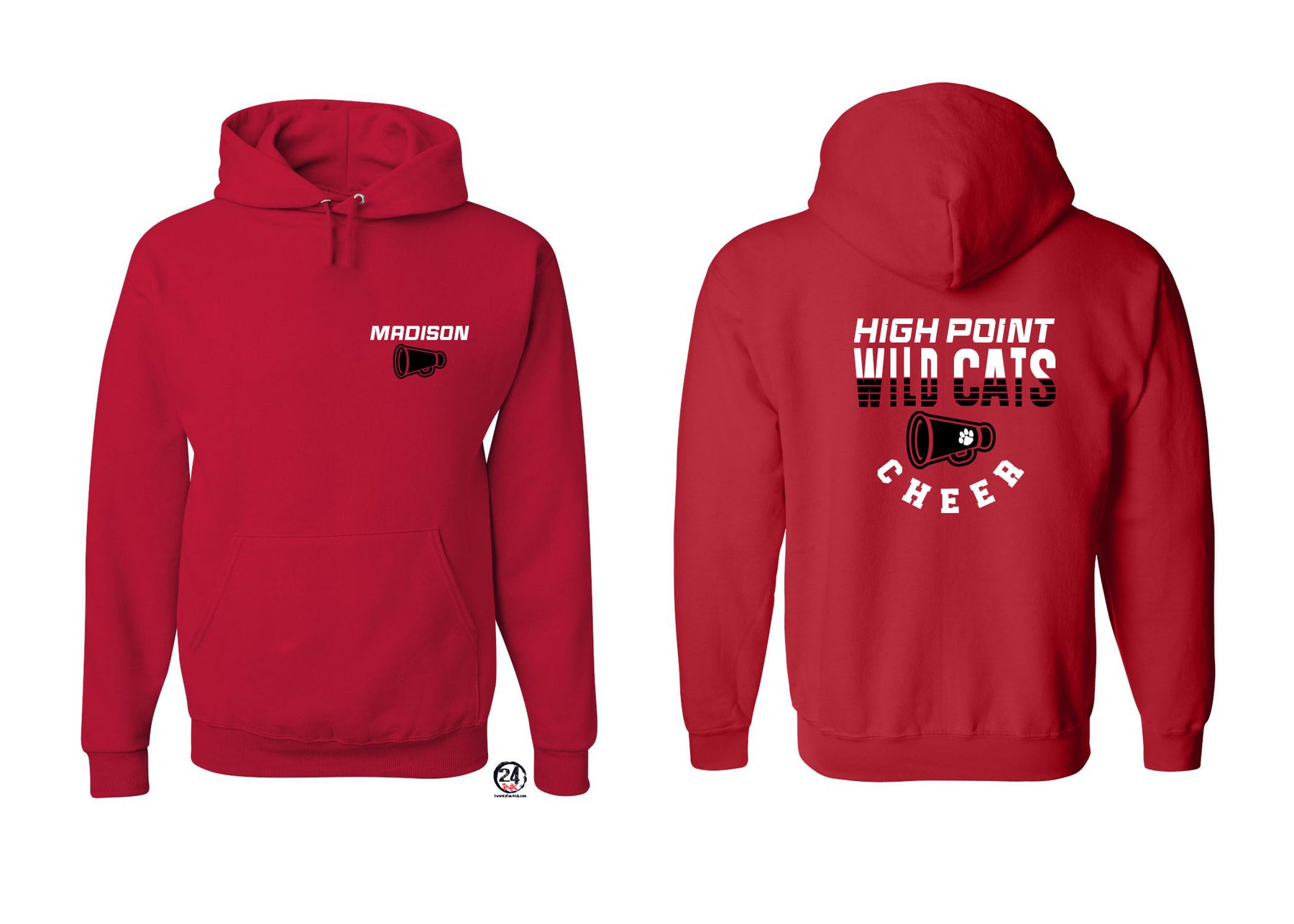 Wildcats cheer Design 2 Team Hooded Sweatshirt