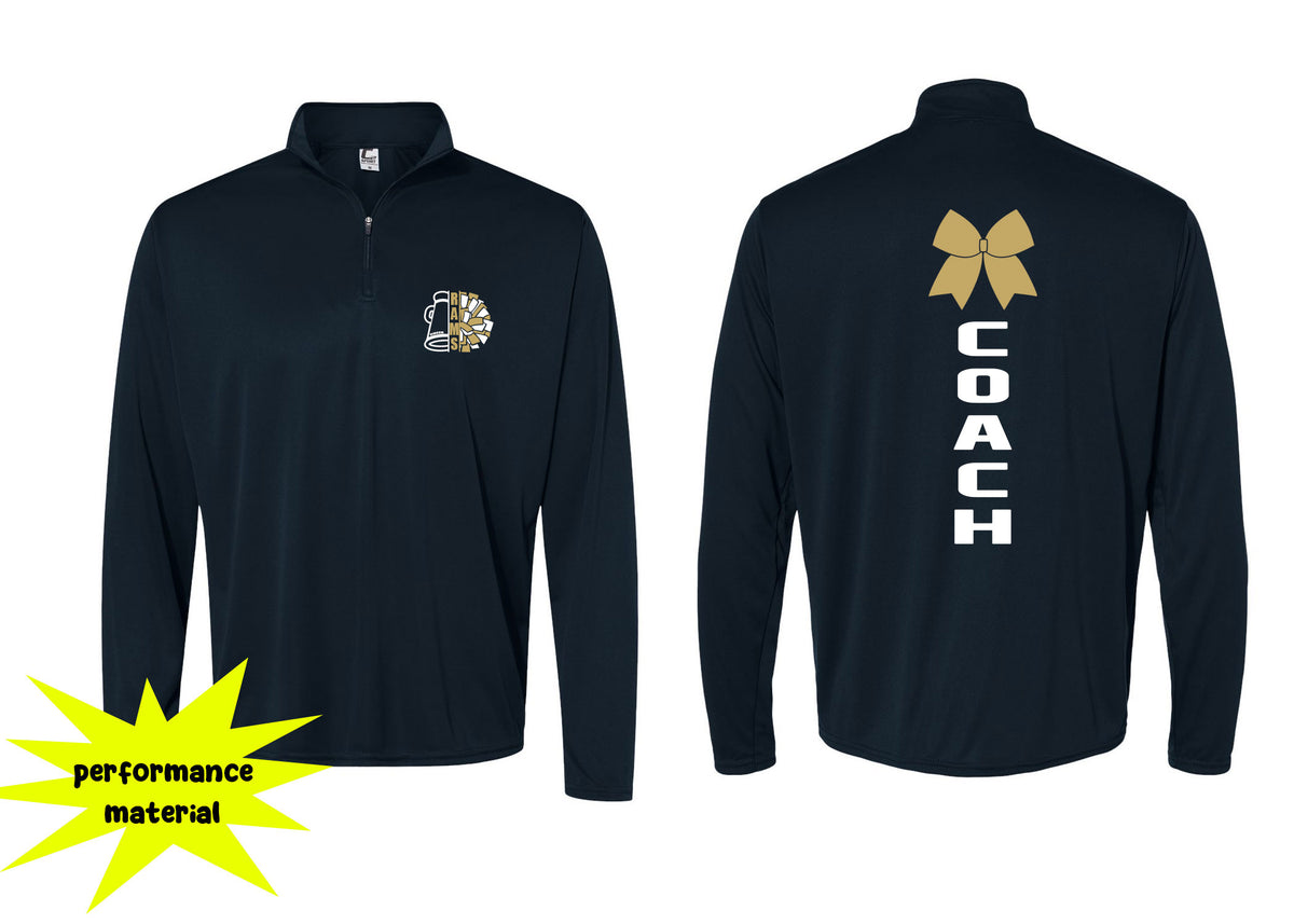 Sussex Middle Cheer Performance Material Design 4 Quarter Zip Long Sleeve Shirt