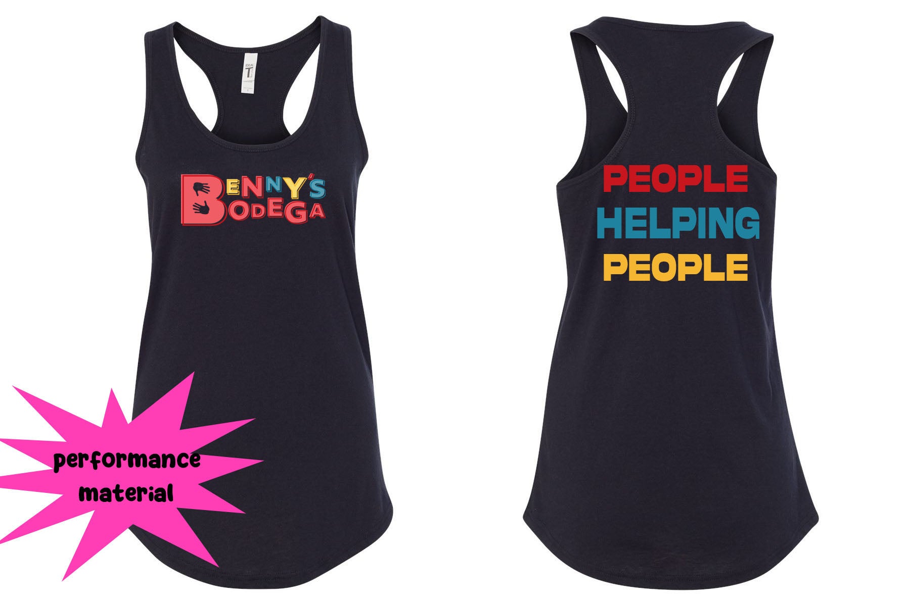 Benny's Bodega Performance Racerback Tank Top Design 2