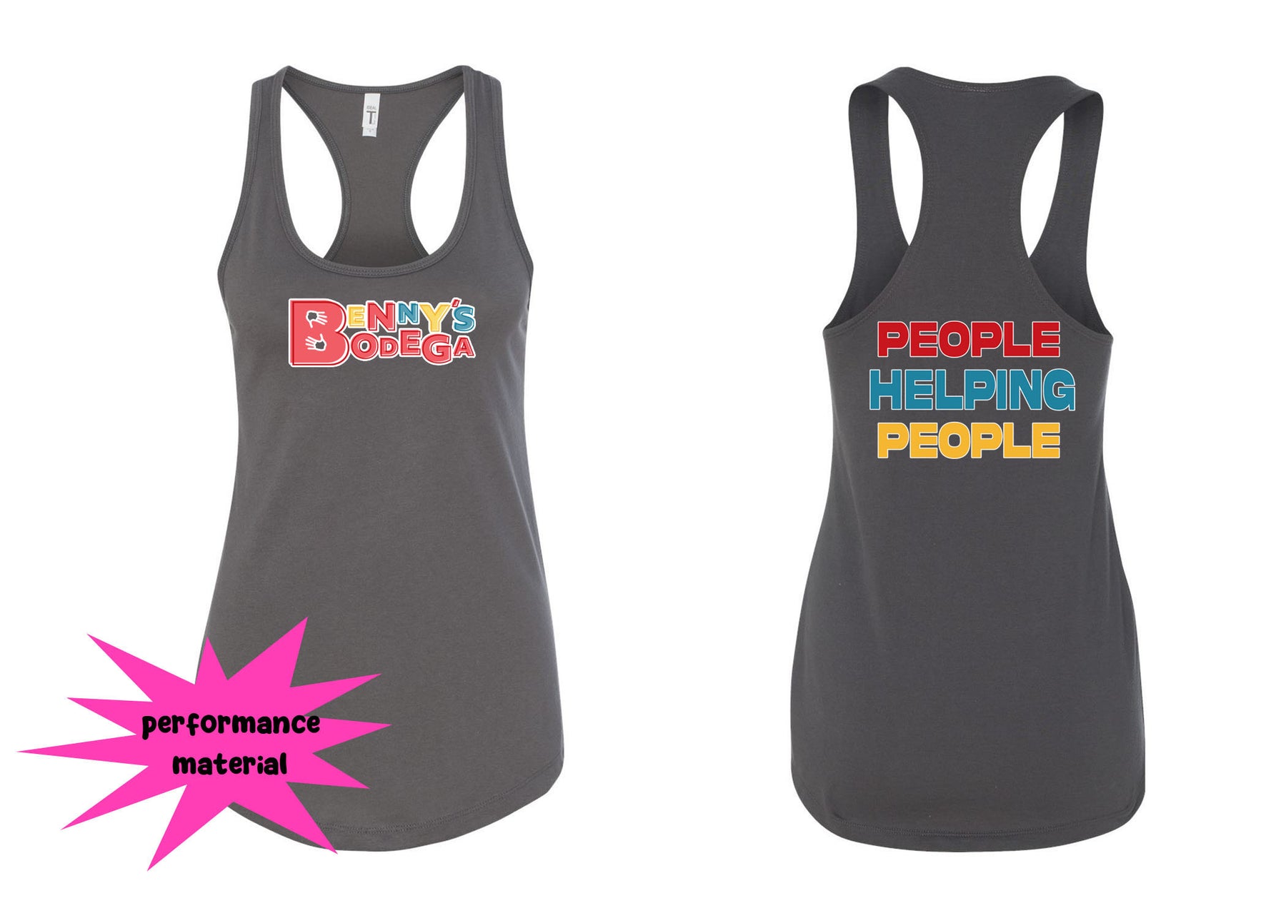 Benny's Bodega Performance Racerback Tank Top Design 2