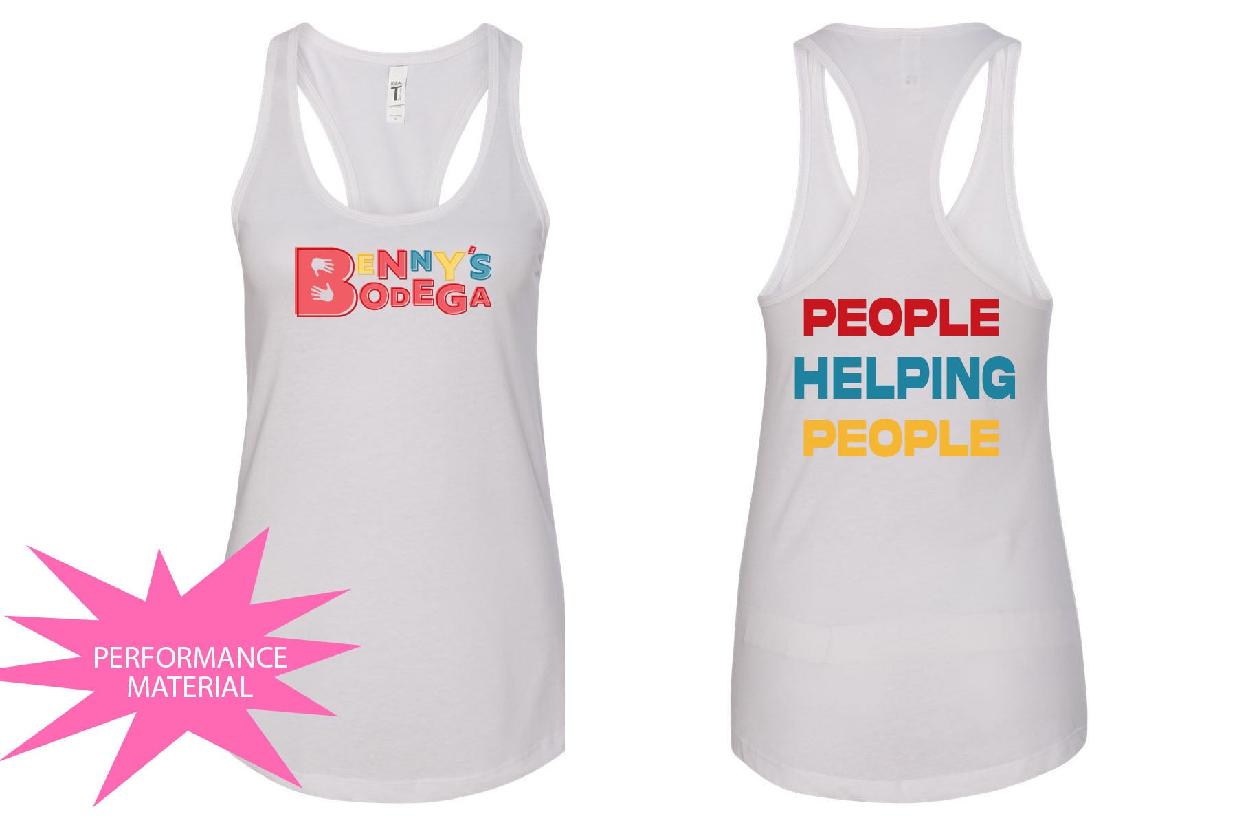 Benny's Bodega Performance Racerback Tank Top Design 2
