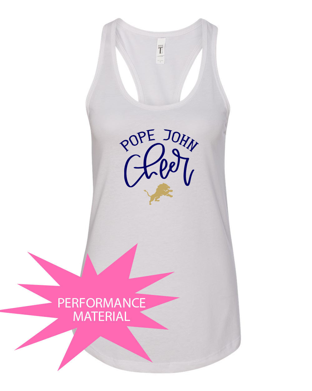 Pope John Cheer Design 8 Performance Racerback Tank Top