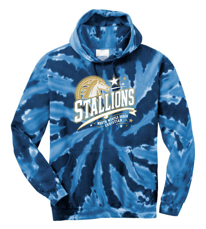 NMB Christian School Spiritwear Tie-Dye Hooded Sweatshirt Design 2