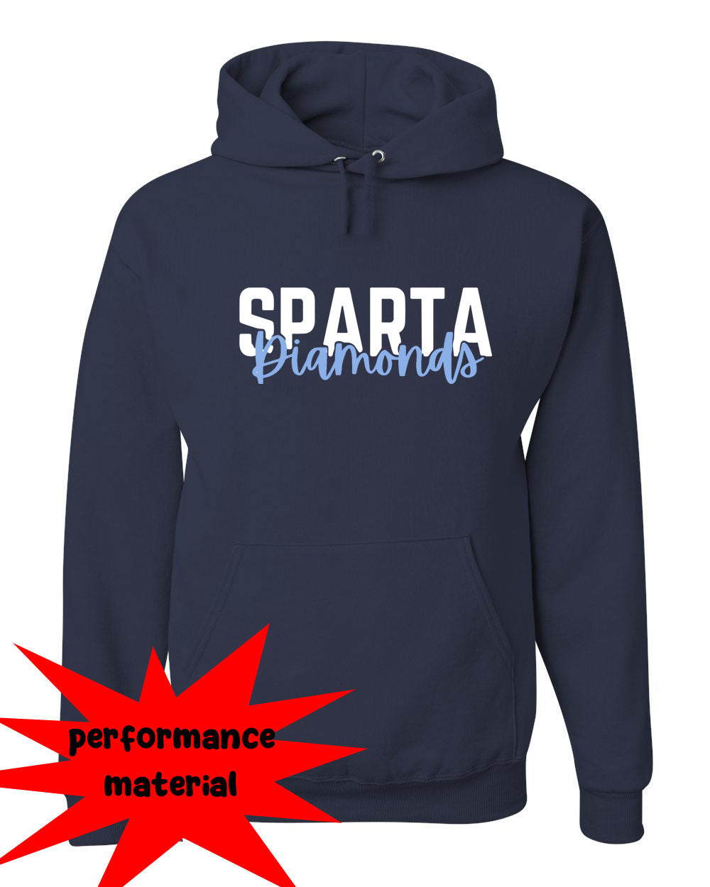 Sparta Diamonds Performance Hooded Sweatshirt Design 3