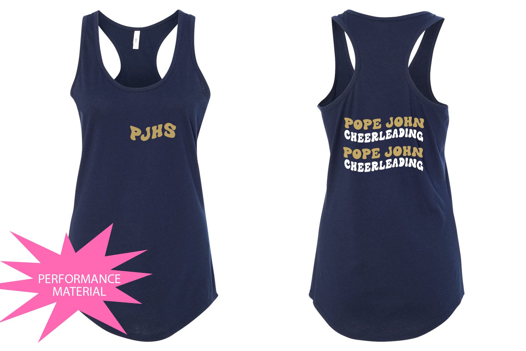 Pope John Cheer Design 6 Performance Racerback Tank Top