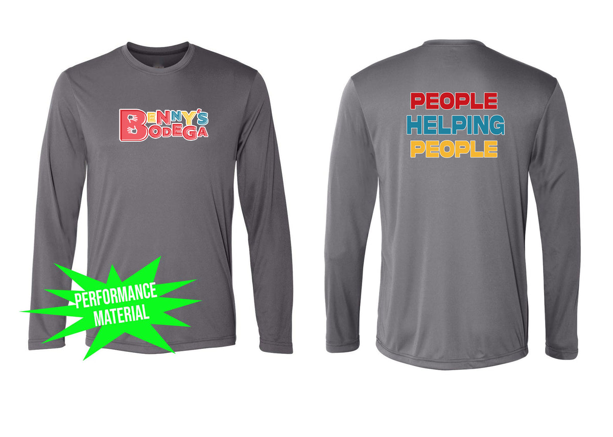 Benny's Bodega Performance Material Long Sleeve Shirt Design 2
