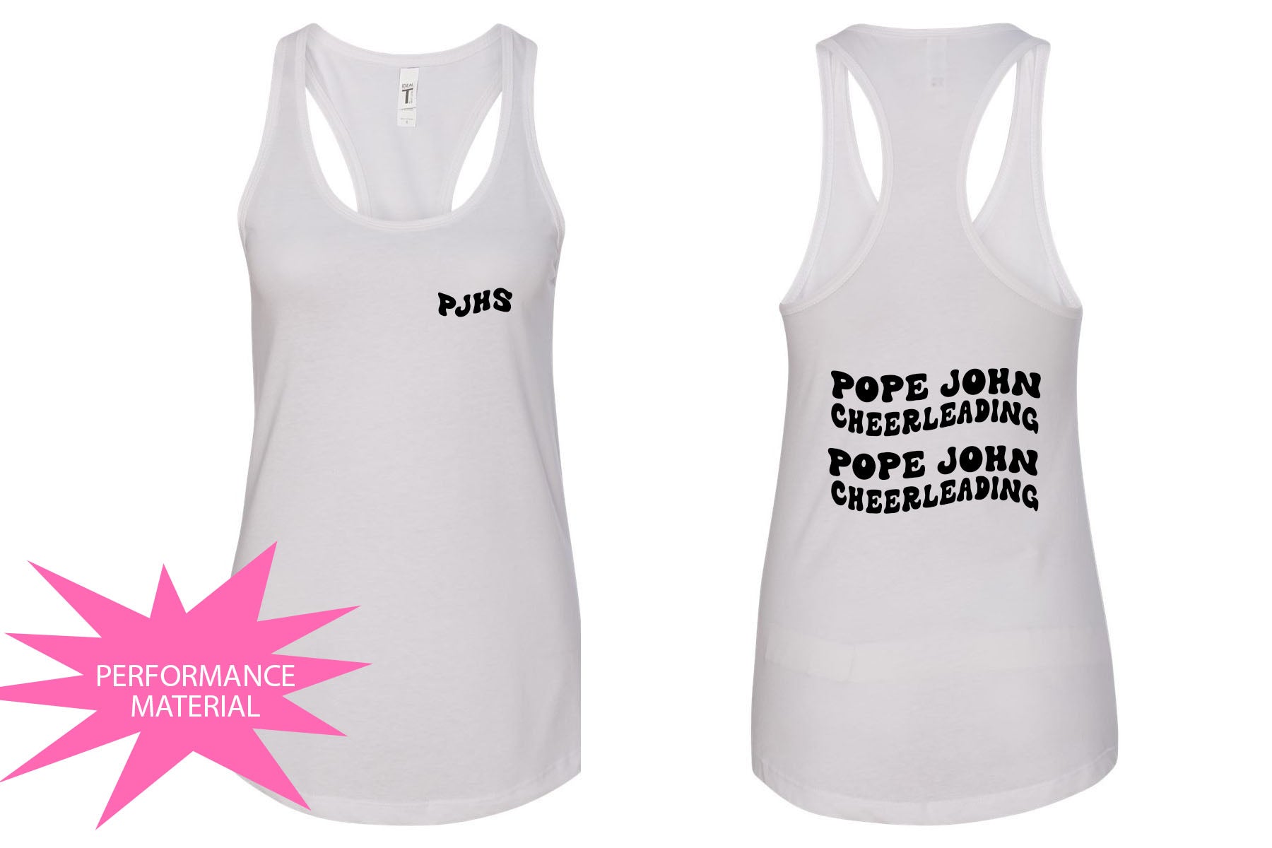 Pope John Cheer Design 6 Performance Racerback Tank Top