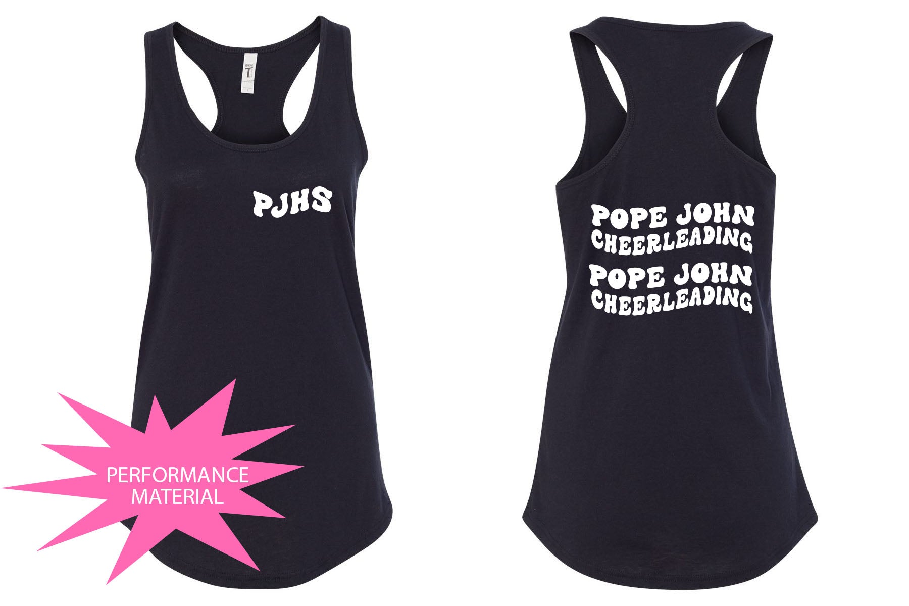 Pope John Cheer Design 6 Performance Racerback Tank Top