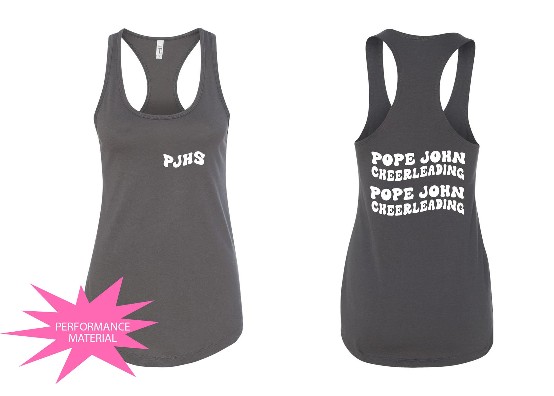 Pope John Cheer Design 6 Performance Racerback Tank Top