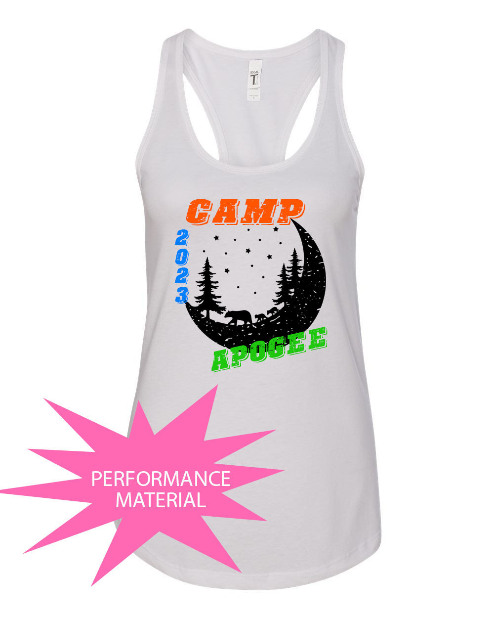 Hilltop Camp Design 1 Performance Racerback Tank Top