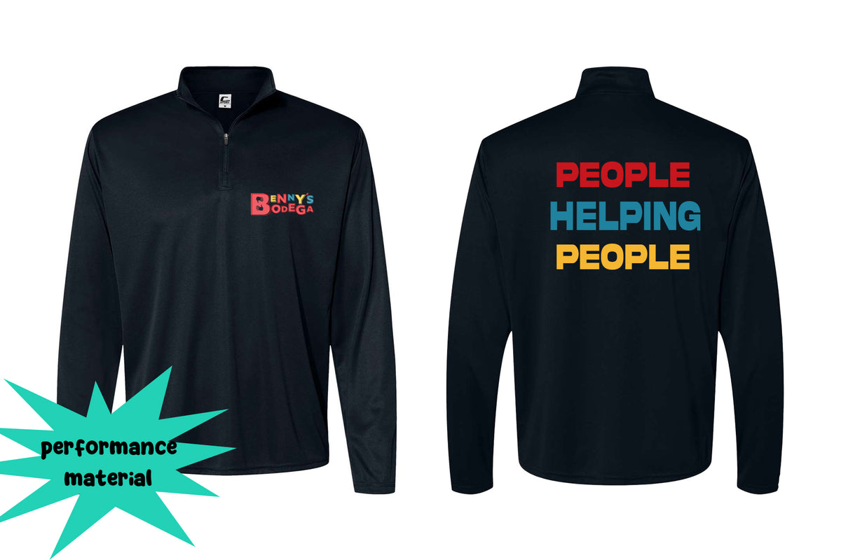 Benny's Bodega Quarter Zip Long Sleeve Design 2
