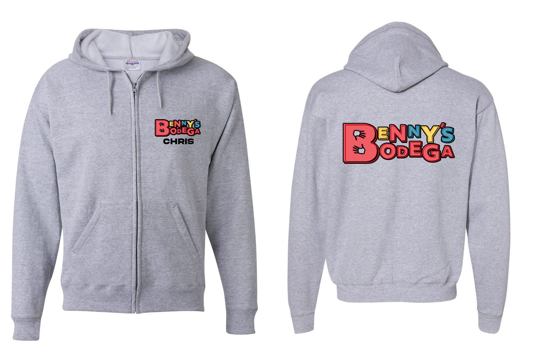 Benny's Bodega design 1 Zip up Sweatshirt