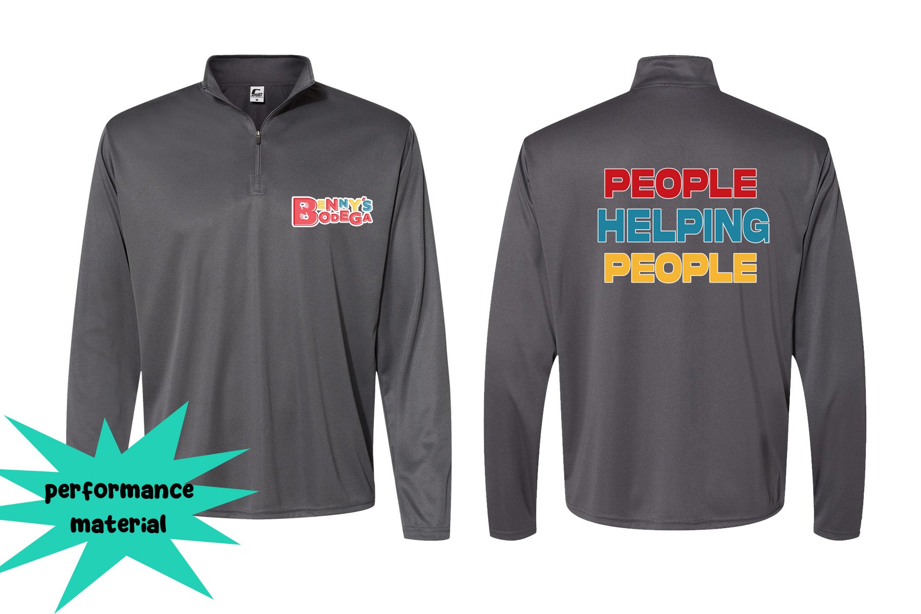 Benny's Bodega Zip Long Sleeve Shirt Design 2