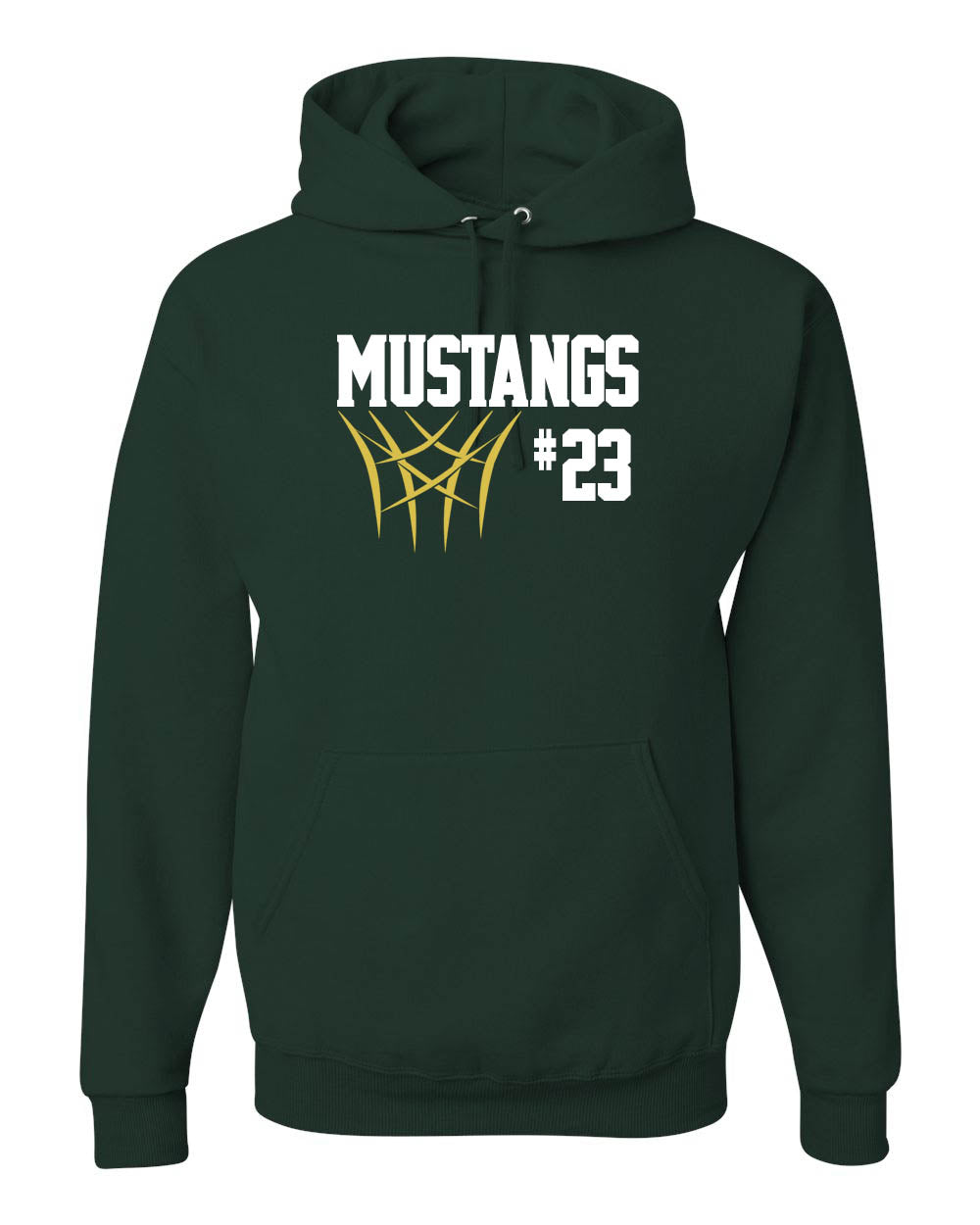 Mustangs Basketball Design 8 Hooded Sweatshirt