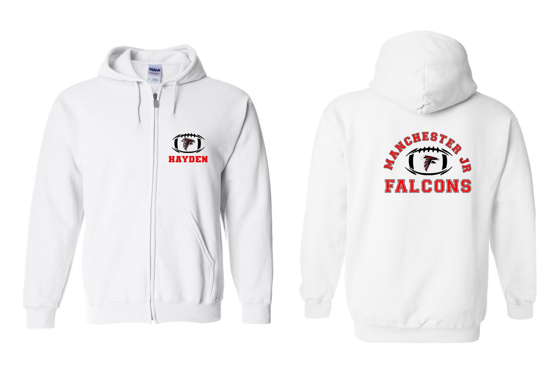 Falcons Football Zip up Sweatshirt Design 1