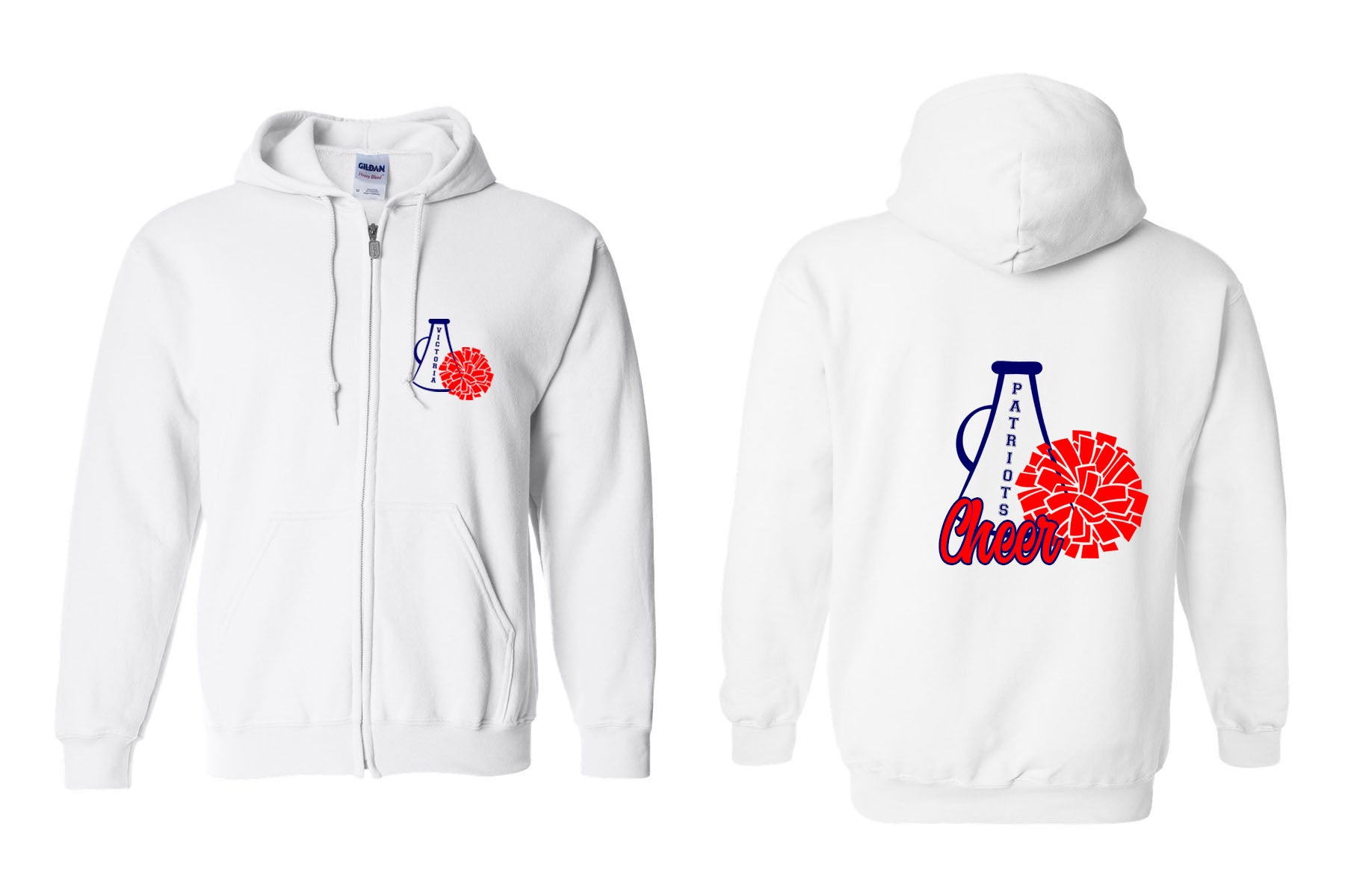 North Warren Cheer Design 4 Zip up Sweatshirt