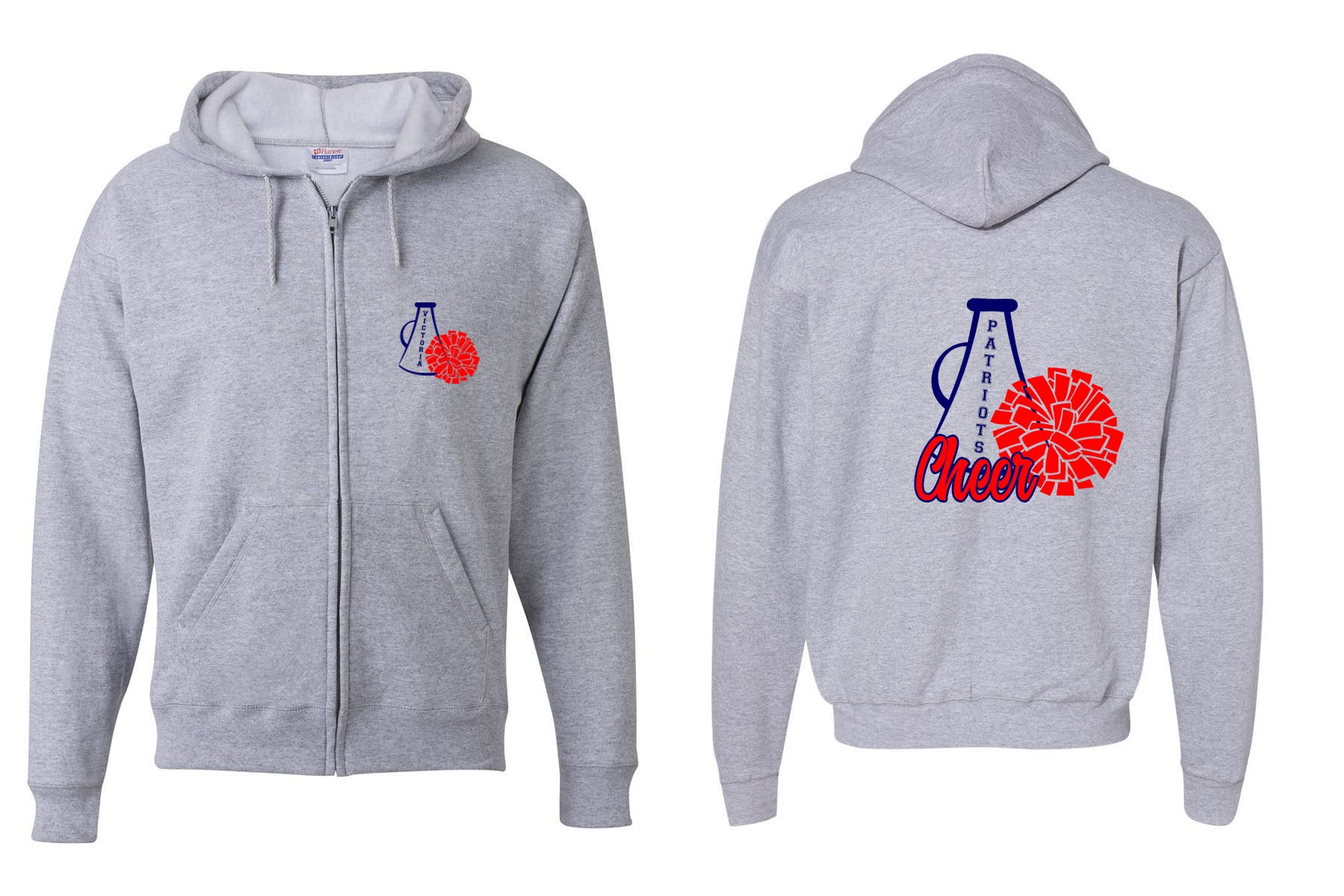 North Warren Cheer Design 4 Zip up Sweatshirt