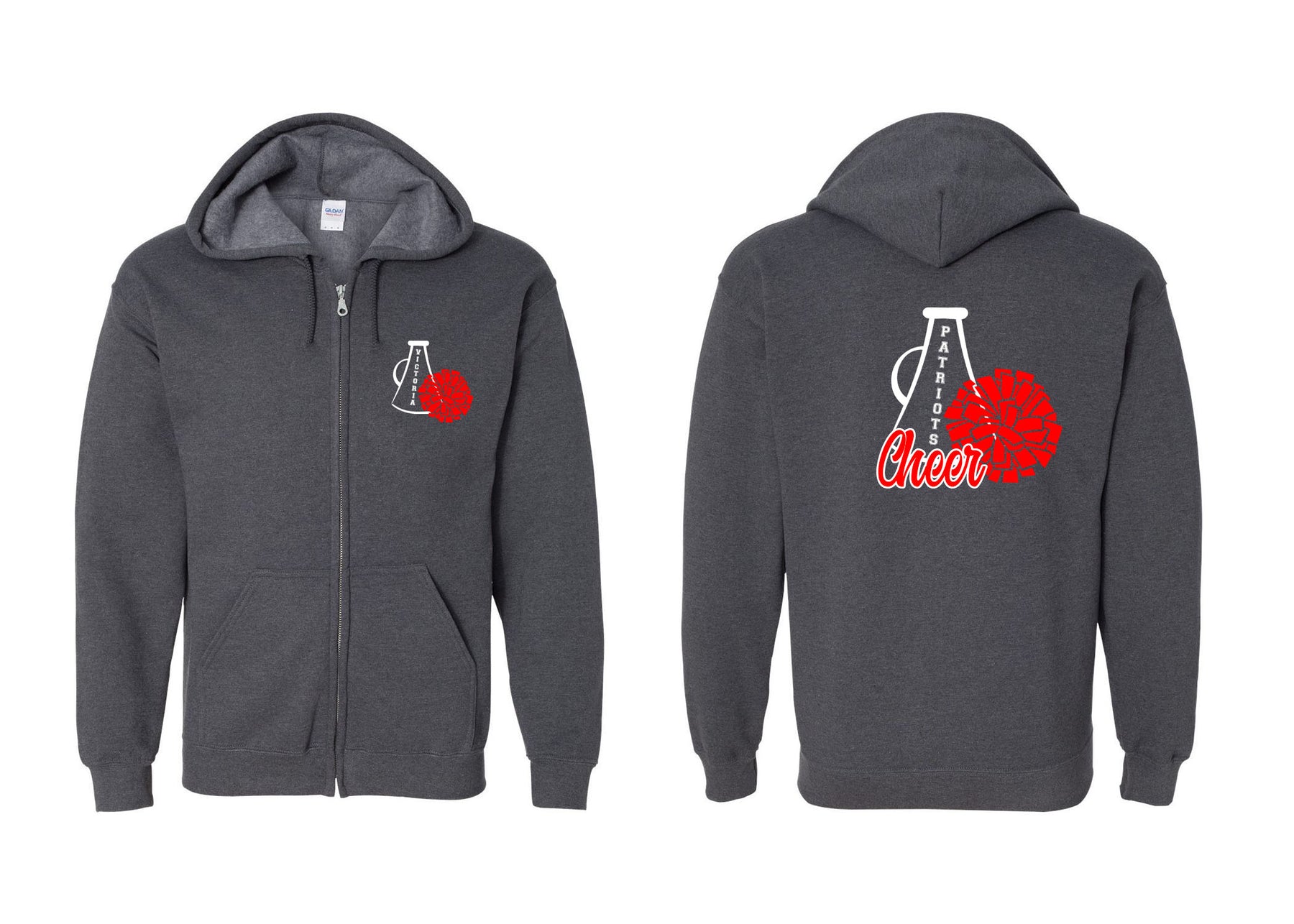 North Warren Cheer Design 4 Zip up Sweatshirt
