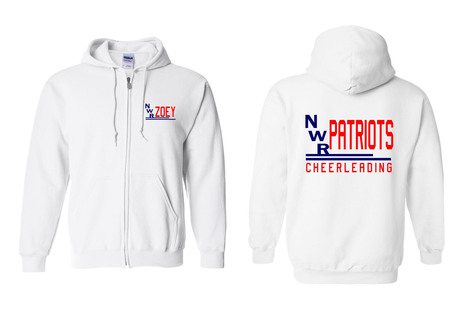 North Warren Cheer Design 1 Zip up Sweatshirt