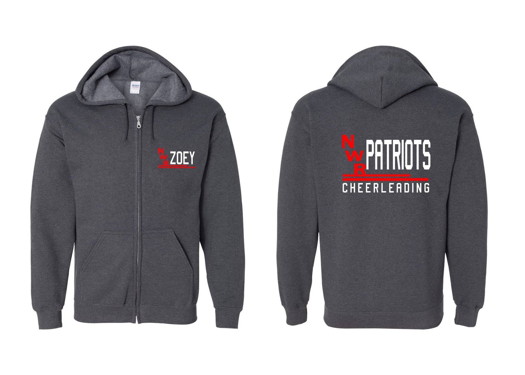 North Warren Cheer Design 1 Zip up Sweatshirt