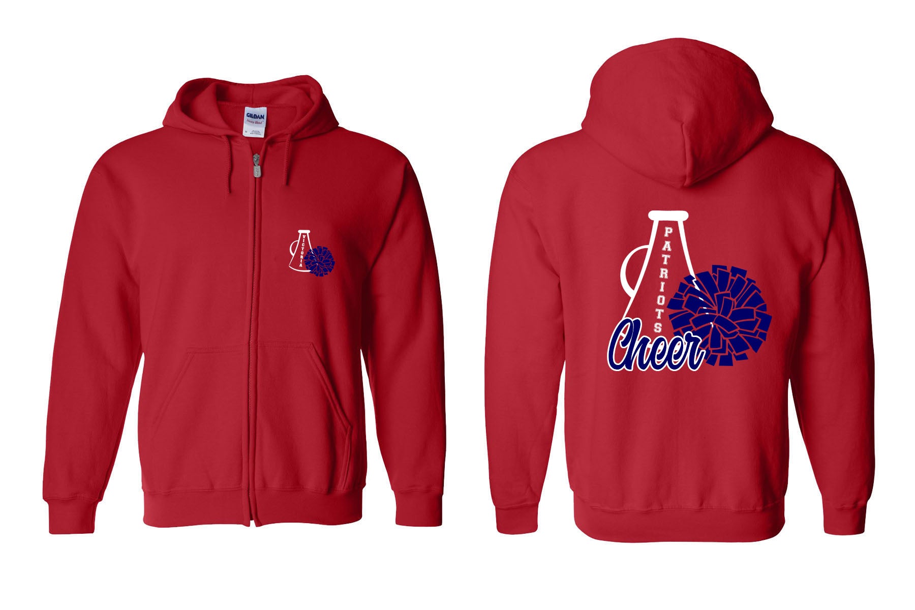 North Warren Cheer Design 4 Zip up Sweatshirt